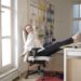 Employee benefiting from a wellness program, illustrating the connection between health and business success.
